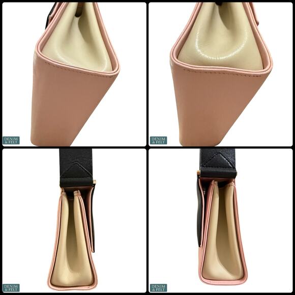 🖤💗 Kate Spade Colorblock Black Pink Leather Shoulder Bag with Gold Bar~RARE!! - Picture 15 of 16